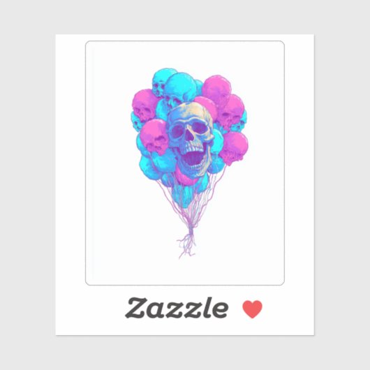 Up and Bone � Funny Floating Skull Sticker (Vel)