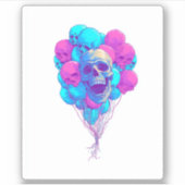 Up and Bone � Funny Floating Skull Sticker (Voorkant)