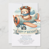 Up & Away 1st Birthday Boy Vliegtuig Kaart (Voorkant)