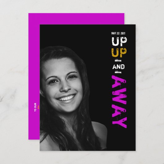 Up & Away Afstuderen uitnodiging (Voorkant / Achterkant)