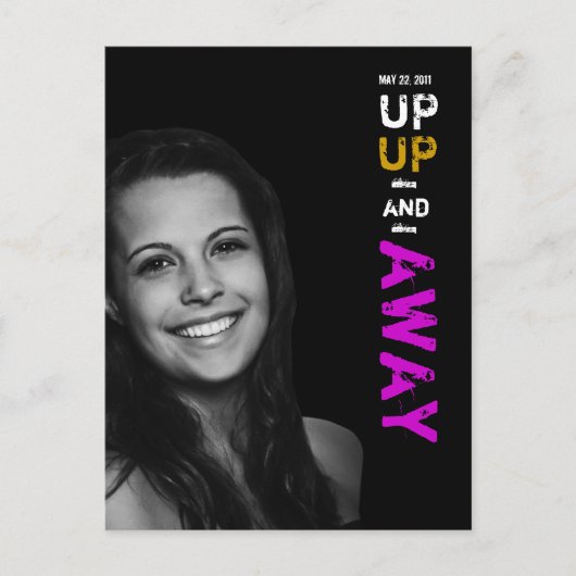 Up & Away Afstuderen uitnodiging (Voorkant)