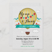 Up & Away Baby's First Birthday invitation (Devant / Derrière)