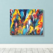 Up Close en Feathery2 Print op een 4x11 Canvas (Insitu (Houten vloer))