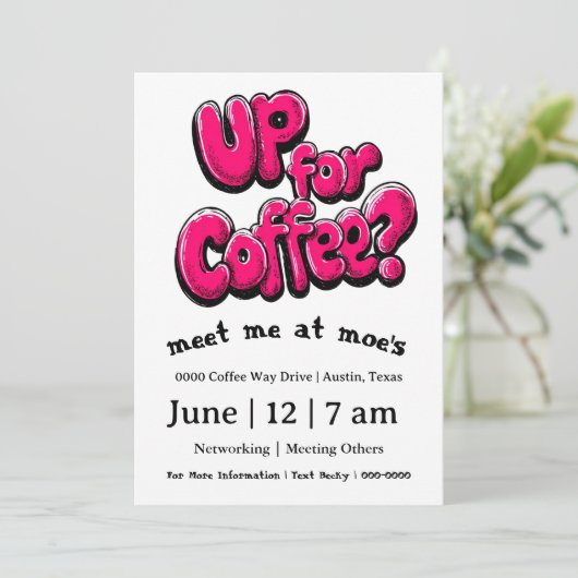 Up For Coffee Networking Invitation (Debout devant)