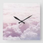 Up in the Pastel Clouds 1 Vierkante Klok (Voorkant)