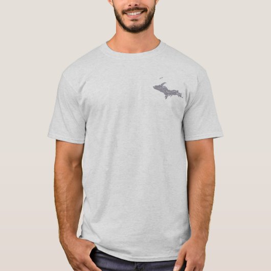 UP Michigan Yooper Mannen Grijze T-shirt (Voorkant)