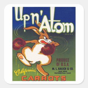 Up n' Atom California Carrots Vierkante Sticker