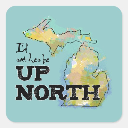 Up North Michigan Colorful Illustration Sticker (Voorkant)