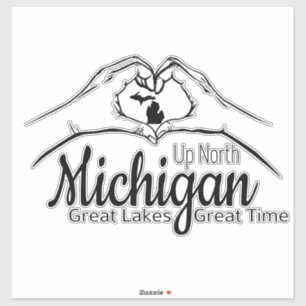 "Up North Michigan" Hart Handen Sticker Blad