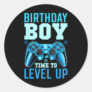 Up Verjaardagsjongen Matching Gamer Party - Clic F Ronde Sticker