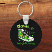 Up voor mentale gezondheidsbewustzijnsschoenen sleutelhanger (Voorkant)