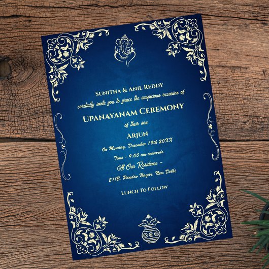 Upanayanam aka Hindoestaanse Heilige Draad Janeu C Kaart