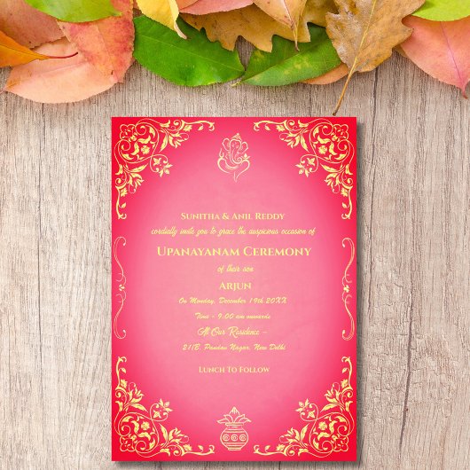 Upanayanam aka Hindoestaanse Heilige Draad Janeu C Kaart