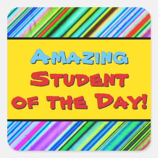 Upbeat "Amazing Student of the Day!" Sticker (Voorkant)