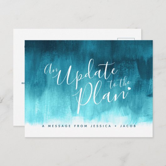 Update om een wattenwashartenbruiloft te plannen g aankondigingskaart (Voorkant / Achterkant)