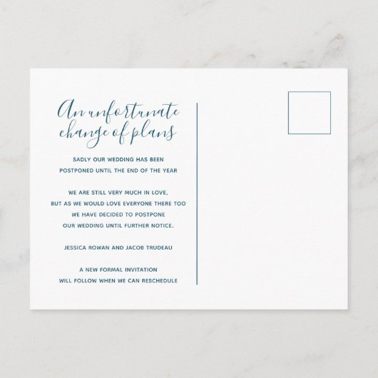 Update om een wattenwashartenbruiloft te plannen g aankondigingskaart (Achterkant)