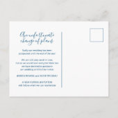 Update om het blauw-wit hart-huwelijk afgeblazen p aankondigingskaart (Achterkant)