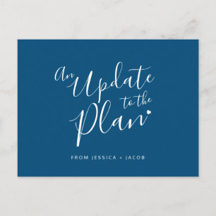 Update om plan blauw wit hart trouwdag geannuleerd aankondigingskaart