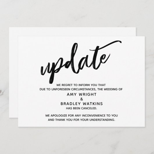 Update voor handschriftenannulering aankondiging h (Voorkant / Achterkant)