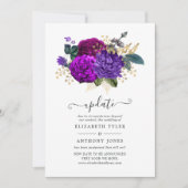 Update voor koninklijk Paars en gouden bruiloft Kaart (Voorkant)