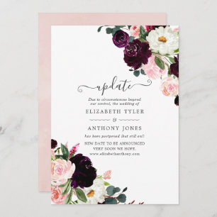 Update voor plum en Blush Pink Wedding Update Kaart