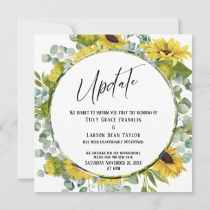 "Update" Waterverf Floral uitgestelde bruiloft Kaart