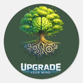 Upgrade Your Mind Design Ronde Sticker