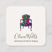 Upholsterer Floral Interior Design, Franse stoel Vierkante Visitekaartje (Voorkant)