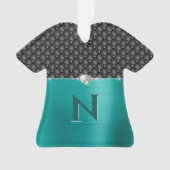 Upholstérie et monogramme turquoise Faux métal (devant)