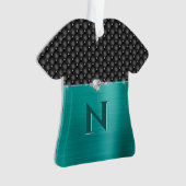 Upholstérie et monogramme turquoise Faux métal (devant)