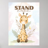 Uplifting Giraffe nursery wall poster Stand tall (Voorkant)