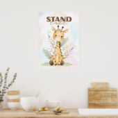 Uplifting Giraffe nursery wall poster Stand tall (Cuisine)