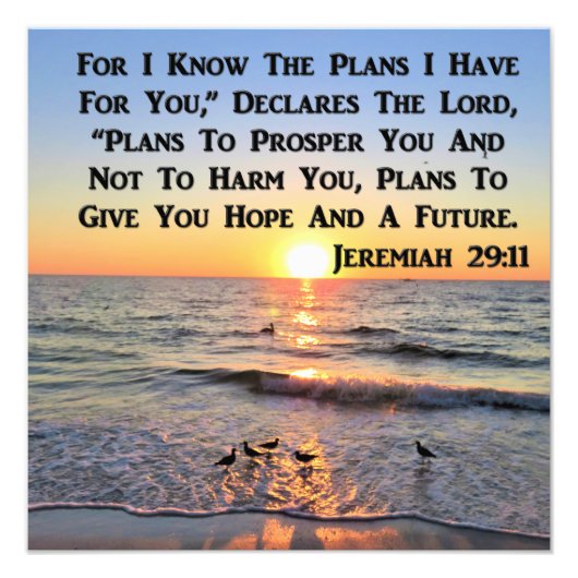 UPLIFTING JEREMIAH 29:11 SUNRISE FOTO AFDRUK (Voorkant)