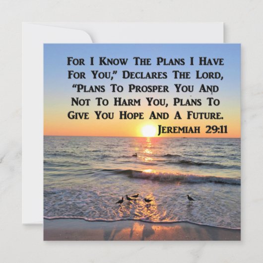 UPLIFTING JEREMIAH 29:11 SUNRISE KAART (Voorkant)