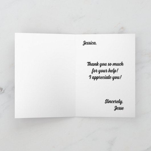 Uplifting Thank You Card met Bubble Letters Kaart (Binnen)