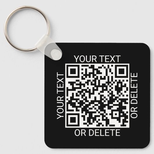 Upload 2 QR-codes betalings-app of website zwart Sleutelhanger (Voorkant)