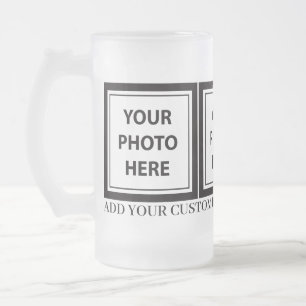 Upload 3 foto's en voeg tekst toe – Afbeelding aan Matglas Bierpul