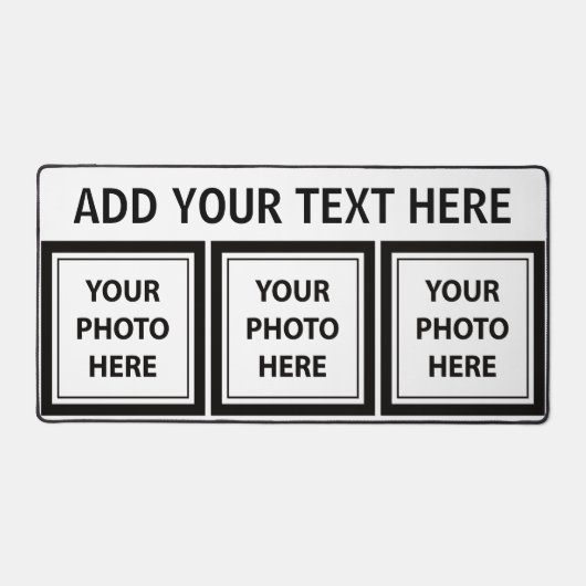 Upload 3Photos & Add Text – Eenvoudig Afbeelding Bureaumat (Voorkant)