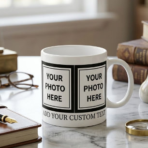 Upload 4 foto's & voeg tekst toe – Pas afbeelding Espresso Kop