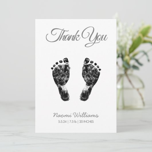 Upload Aangepaste Baby Footprint om je kaart te be (Staand voorkant)