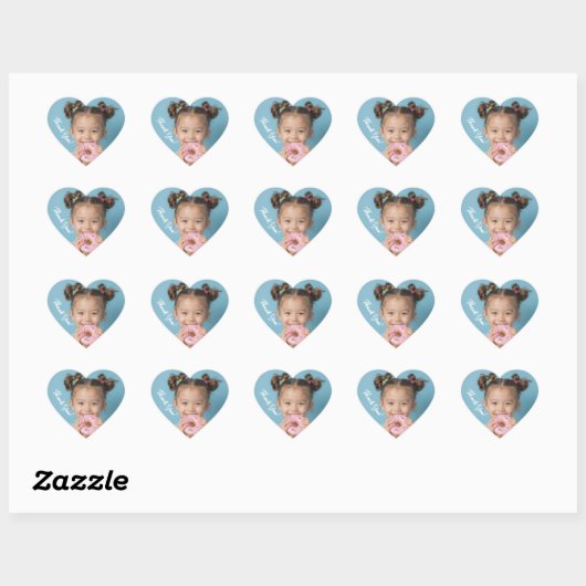Upload aangepaste foto Kinder Dank u Modern Heart Hart Sticker (Vel)