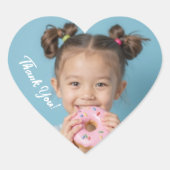 Upload aangepaste foto Kinder Dank u Modern Heart Hart Sticker (Voorkant)