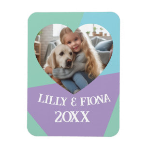 Upload Aangepaste Hart Foto & Naam Gift voor Ouder Magneet