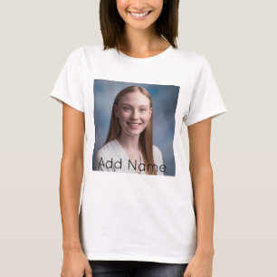 Upload afbeelding Aangepaste foto en naam geperson T-shirt