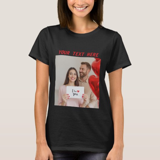 upload afbeelding Custom Photo Happy Valentine's D T-shirt (Voorkant)