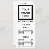 Upload Afbeelding Foto & Tekst toevoegen – Eenvoud Menu (Voorkant / Achterkant)