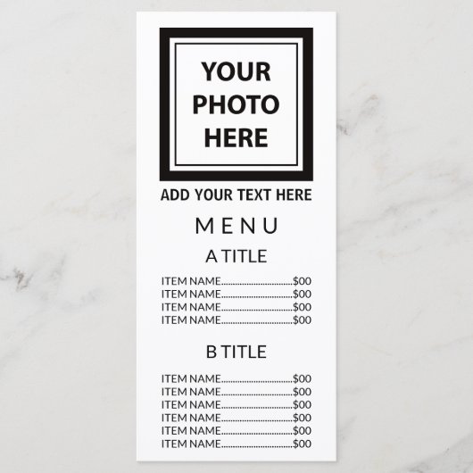 Upload Afbeelding Foto & Tekst toevoegen – Eenvoud Menu (Voorkant)