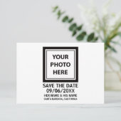 Upload Afbeelding Foto & Tekst toevoegen – Eenvoud Save The Date (Staand voorkant)