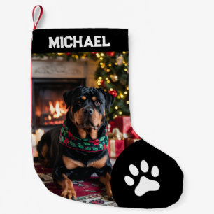 Upload afbeelding Hond Aangepaste foto tekst Perso Kleine Kerstsok