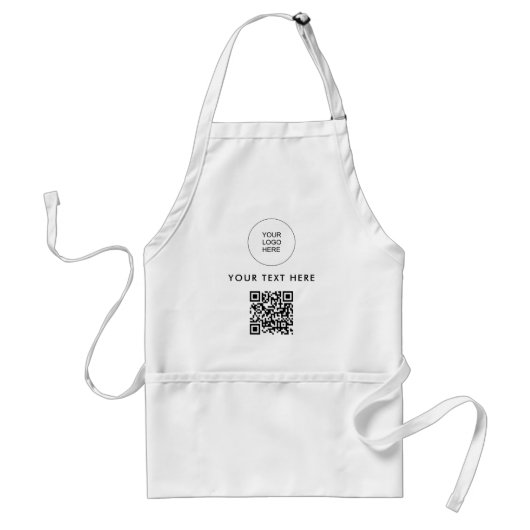 Upload Bedrijf Logo Tekst Sjabloon QR Code Standaard Schort (Voorkant)